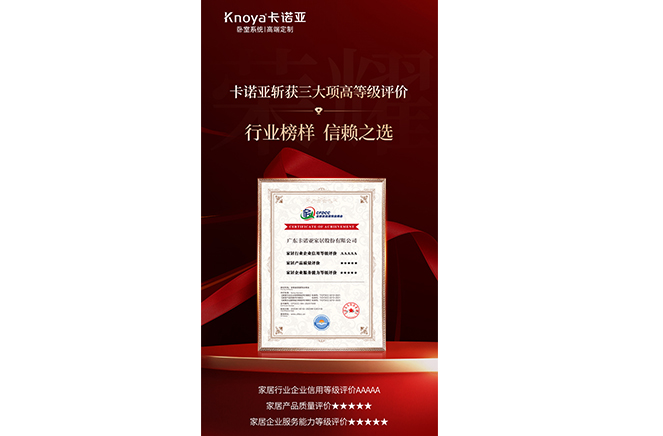 卡諾亞斬獲3大項高等級評價認證，樹立行業標桿